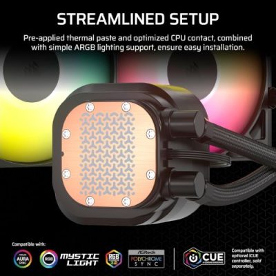 קירור נוזלי Corsair iCUE NAUTILUS 240 RS RGB Black 240mm AIO